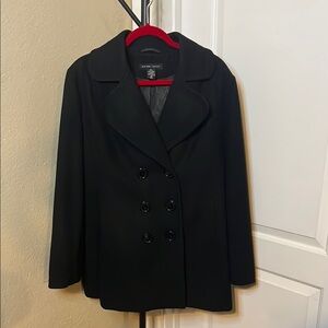 Vintage Y2K New York & Company Black Peacoat Classic Wool Blend